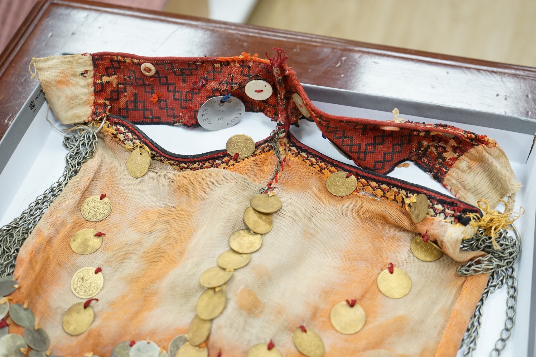 A Bedouin replica coin set woven headdress